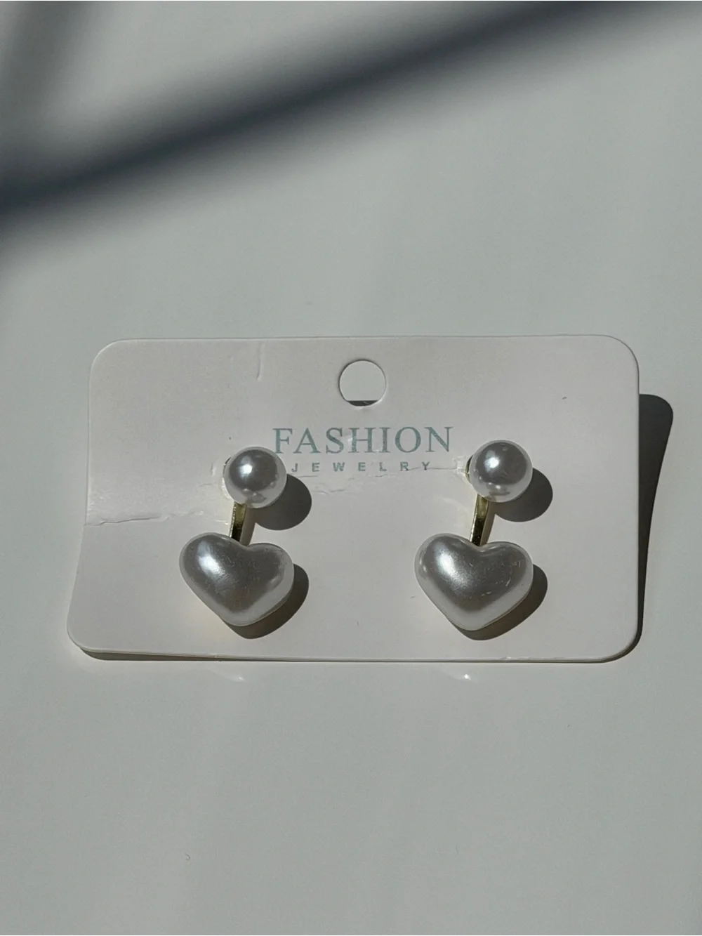 Pearl Heart Drop Earrings | Silver Y2K Statement Earrings